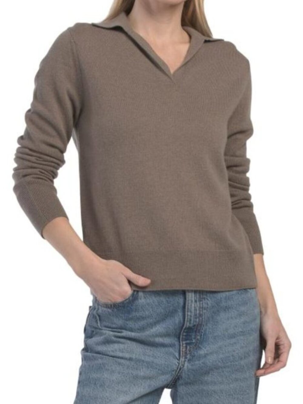 VINCE Wool Blend Long Sleeve Polo